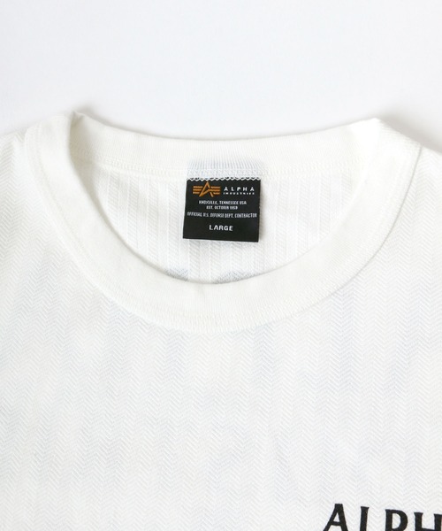 ※ALPHA（アルファ）の「ALPHA/アルファ ヘリンボーン バックプリント半袖Tシャツ（Tシャツ/カットソー・メンズ・ホワイト/ブラック・M/L/XL）」の12枚目の写真
