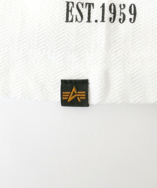 ※ALPHA（アルファ）の「ALPHA/アルファ ヘリンボーン バックプリント半袖Tシャツ（Tシャツ/カットソー・メンズ・ホワイト/ブラック・M/L/XL）」の11枚目の写真