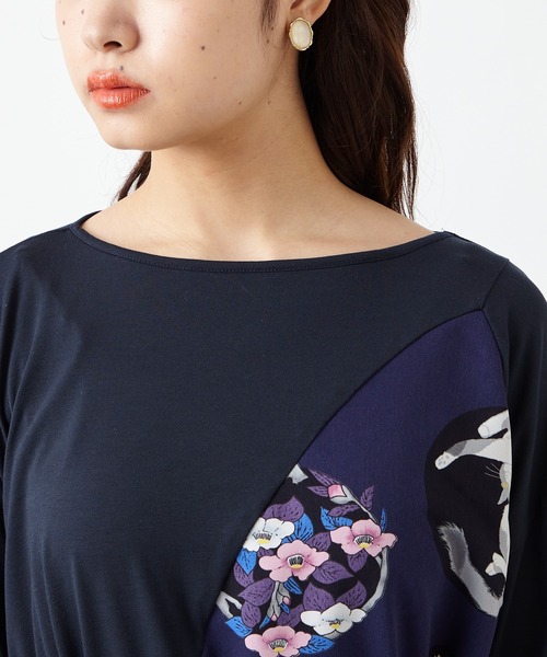 ふりふ（フリフ）の「【キクマツバメ・花天井】イレギュラーヘムトップス（Tシャツ/カットソー・レディース・ネイビー/オフホワイト・FREE）」の15枚目の写真