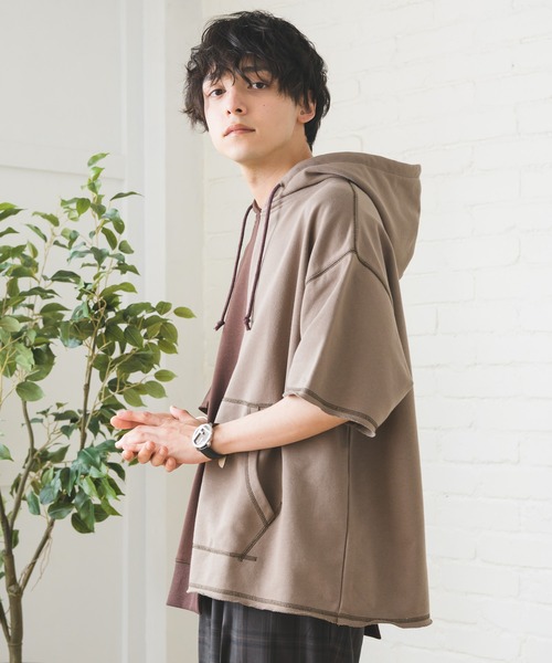 Alpinus（アルピナス）の「Alpinus - bi-color foodie pullover / バイカラーフーディープルオーバー（パーカー・メンズ・ブラック/ベージュ・SMALL/MEDIUM）」の8枚目の写真