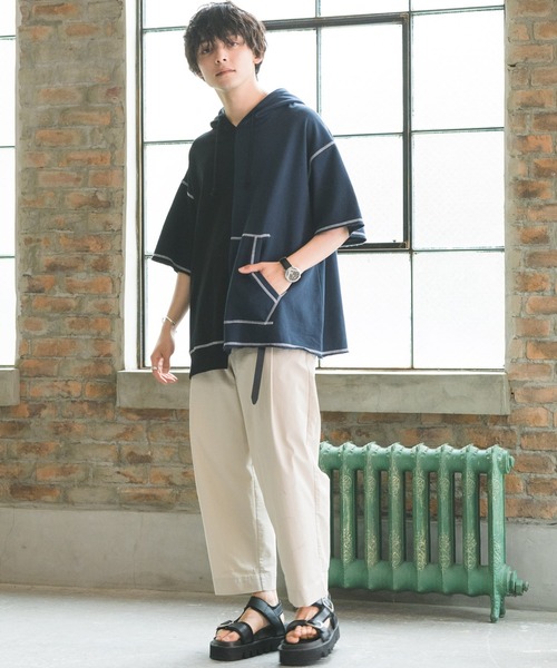 Alpinus（アルピナス）の「Alpinus - bi-color foodie pullover / バイカラーフーディープルオーバー（パーカー・メンズ・ブラック/ベージュ・SMALL/MEDIUM）」の10枚目の写真