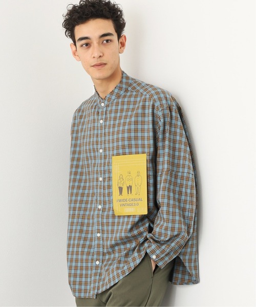 B.C STOCK（ベーセーストック）の「[WC] PANEL CHECK ビッグシャツ（シャツ/ブラウス・メンズ・ベージュ/グリーン/グリーン系その他・MEDIUM/LARGE）」の3枚目の写真