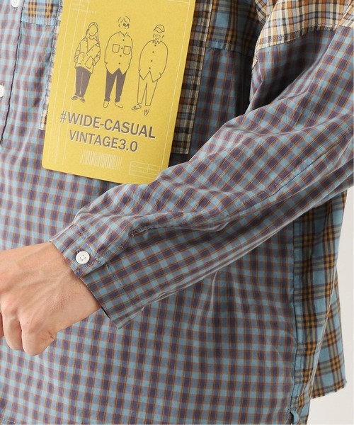 B.C STOCK（ベーセーストック）の「[WC] PANEL CHECK ビッグシャツ（シャツ/ブラウス・メンズ・ベージュ/グリーン/グリーン系その他・MEDIUM/LARGE）」の8枚目の写真