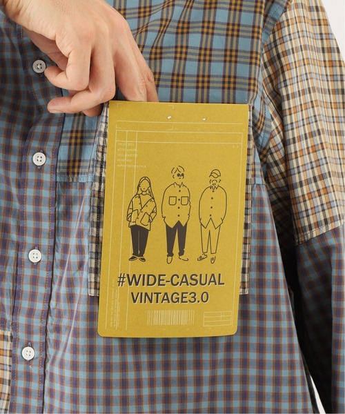 B.C STOCK（ベーセーストック）の「[WC] PANEL CHECK ビッグシャツ（シャツ/ブラウス・メンズ・ベージュ/グリーン/グリーン系その他・MEDIUM/LARGE）」の16枚目の写真