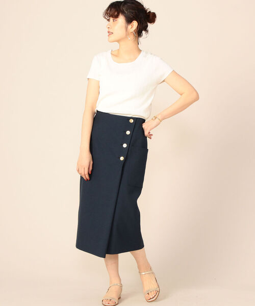 NOLLEY’S(ノーリーズ)の「総針針抜きショートスリーブプルオーバーニット(ニット/セーター・レディース・オフホワイト/ピンク/ブルー/ダークネイビー・38/36)」の16枚目の写真