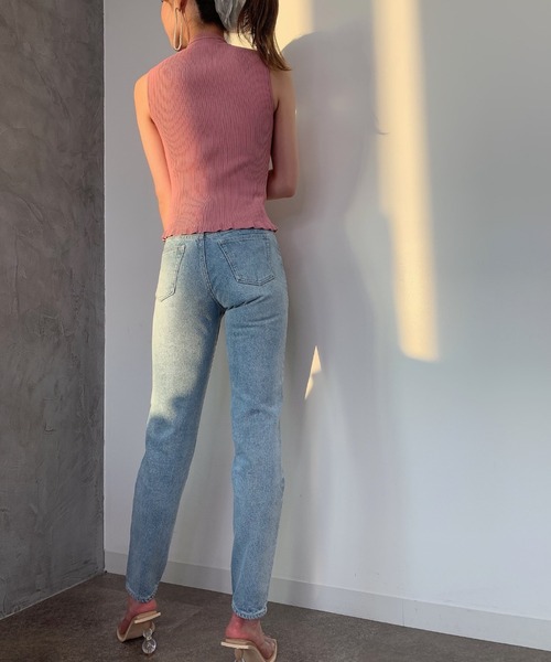 EIMY ISTOIRE(エイミーイストワール)の「ランダムリブノースリーブニット(タンクトップ・レディース・グリーン系その他2/アイボリー/ブラック/ピンク/ブルー/グレイッシュベージュ・FREE)」の18枚目の写真