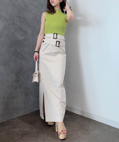 EIMY ISTOIRE(エイミーイストワール)の「ランダムリブノースリーブニット(タンクトップ・レディース・グリーン系その他2/アイボリー/ブラック/ピンク/ブルー/グレイッシュベージュ・FREE)」の13枚目の写真