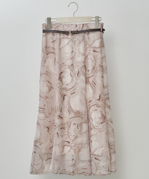 Amourire（アムリール）の「マーブル柄セミフレアSK（スカート・レディース・ベージュ/グレー/ピンク・M）」の5枚目の写真