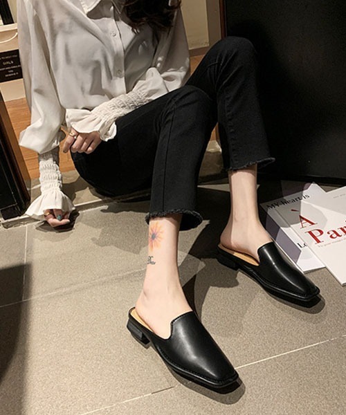 SVEC(シュベック)の「スクエアトゥ ミュール サンダル(サンダル・レディース・ホワイト/ベージュ/ブラック・38/36/37/39/35)」の17枚目の写真