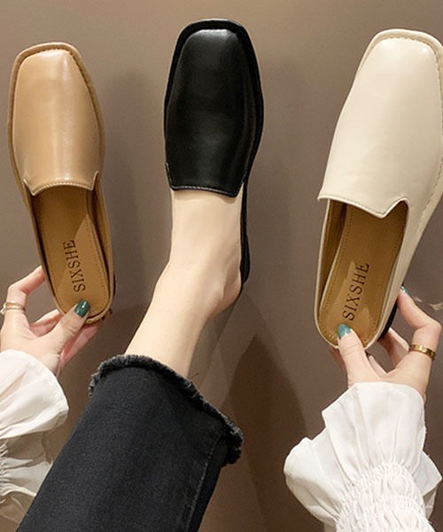 SVEC(シュベック)の「スクエアトゥ ミュール サンダル(サンダル・レディース・ホワイト/ベージュ/ブラック・38/36/37/39/35)」の6枚目の写真