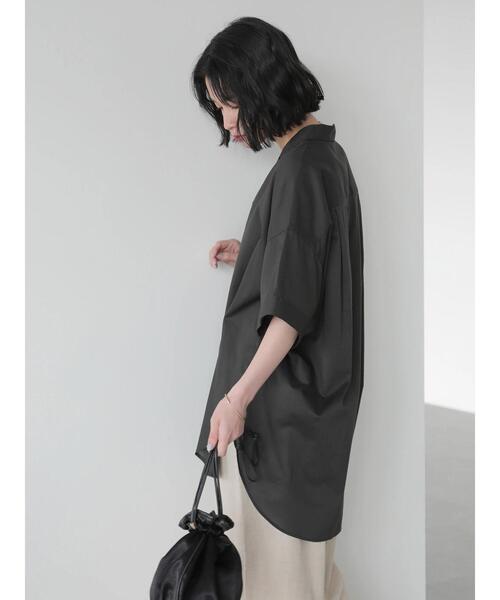 スキッパー開襟BIGシャツチュニック*