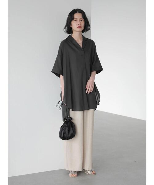 スキッパー開襟BIGシャツチュニック*