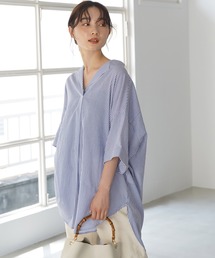 スキッパー開襟BIGシャツチュニック　＊