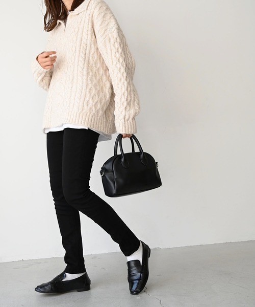 CANAL JEAN(キャナルジーン)の「El mar(エルマール) フェイクレザーラウンドバッグ(ハンドバッグ・レディース・ブラック・ONE SIZE)」の11枚目の写真