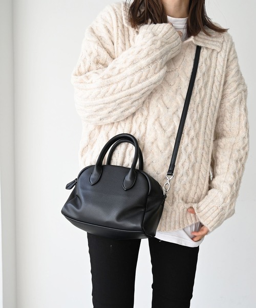 CANAL JEAN(キャナルジーン)の「El mar(エルマール) フェイクレザーラウンドバッグ(ハンドバッグ・レディース・ブラック・ONE SIZE)」の13枚目の写真