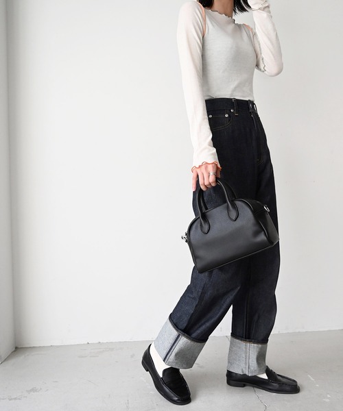 CANAL JEAN(キャナルジーン)の「El mar(エルマール) フェイクレザーラウンドバッグ(ハンドバッグ・レディース・ブラック・ONE SIZE)」の16枚目の写真