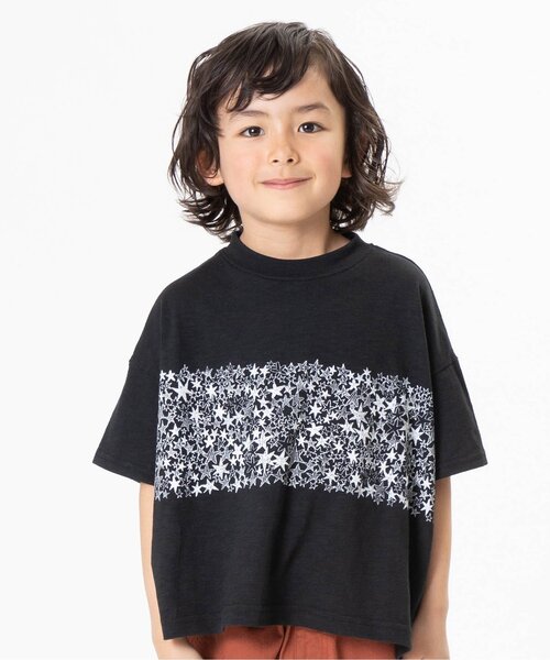 BREEZE（ブリーズ）の「BIGドロップスターTシャツ（Tシャツ/カットソー・キッズ・ブラウン/ブラック・100/130/110/80/140/120/90）」の2枚目の写真