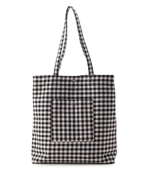 DRESKIP（ドレスキップ）の「◆チェック＆ストライプ柄トート（トートバッグ・レディース・ブラック系1/ベージュ系1/オレンジ系その他3/ネイビー系2・00）」の6枚目の写真