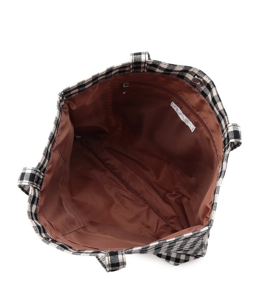 DRESKIP（ドレスキップ）の「◆チェック＆ストライプ柄トート（トートバッグ・レディース・ブラック系1/ベージュ系1/オレンジ系その他3/ネイビー系2・00）」の5枚目の写真