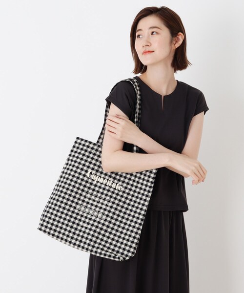 DRESKIP（ドレスキップ）の「◆チェック＆ストライプ柄トート（トートバッグ・レディース・ブラック系1/ベージュ系1/オレンジ系その他3/ネイビー系2・00）」の11枚目の写真