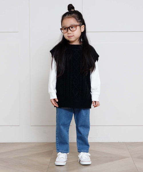 MAKE YOUR DAY（メイクユアデイ）の「ケーブルニットベスト■90～140cm（ベスト・キッズ・アイボリー/ブラック/ブラウン・100/140/110/130/120/90）」の6枚目の写真
