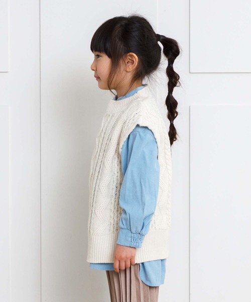 MAKE YOUR DAY（メイクユアデイ）の「ケーブルニットベスト■90～140cm（ベスト・キッズ・アイボリー/ブラック/ブラウン・100/140/110/130/120/90）」の7枚目の写真
