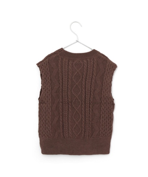 MAKE YOUR DAY（メイクユアデイ）の「ケーブルニットベスト■90～140cm（ベスト・キッズ・アイボリー/ブラック/ブラウン・100/140/110/130/120/90）」の13枚目の写真