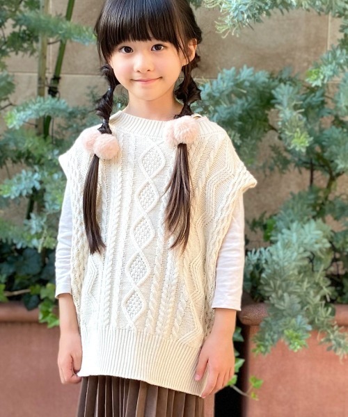 MAKE YOUR DAY（メイクユアデイ）の「ケーブルニットベスト■90～140cm（ベスト・キッズ・アイボリー/ブラック/ブラウン・100/140/110/130/120/90）」の22枚目の写真