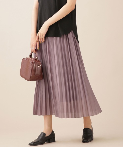 NANO universe（ナノユニバース）の「WEB限定/ブライトプリーツスカート（スカート・レディース・ライトグレー/パープル/イエロー/ブルー・FREE）」の4枚目の写真