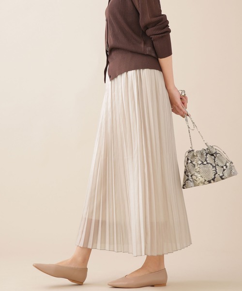 NANO universe（ナノユニバース）の「WEB限定/ブライトプリーツスカート（スカート・レディース・ライトグレー/パープル/イエロー/ブルー・FREE）」の2枚目の写真