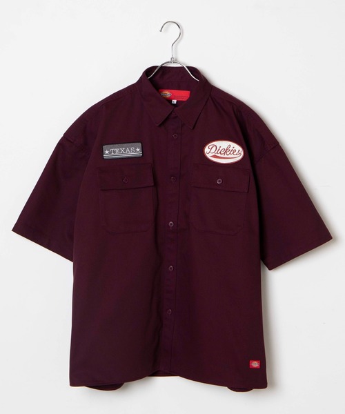 Dickies（ディッキーズ）の「∴WEGO/別注 Dickiesビックシルエット5分袖ワークシャツ（シャツ/ブラウス・メンズ・ダークグリーン/ベージュ/ワイン・MEDIUM/LARGE）」の14枚目の写真