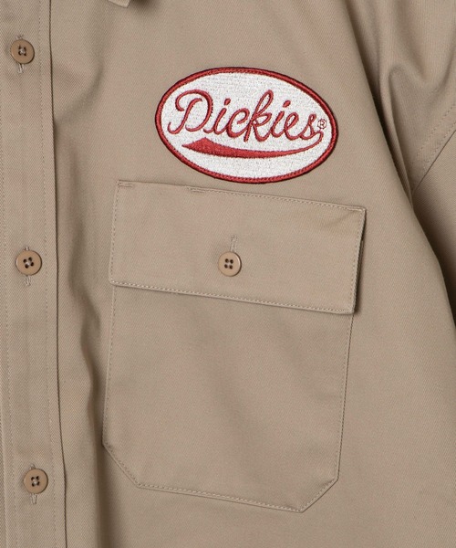 Dickies（ディッキーズ）の「∴WEGO/別注 Dickiesビックシルエット5分袖ワークシャツ（シャツ/ブラウス・メンズ・ダークグリーン/ベージュ/ワイン・MEDIUM/LARGE）」の17枚目の写真