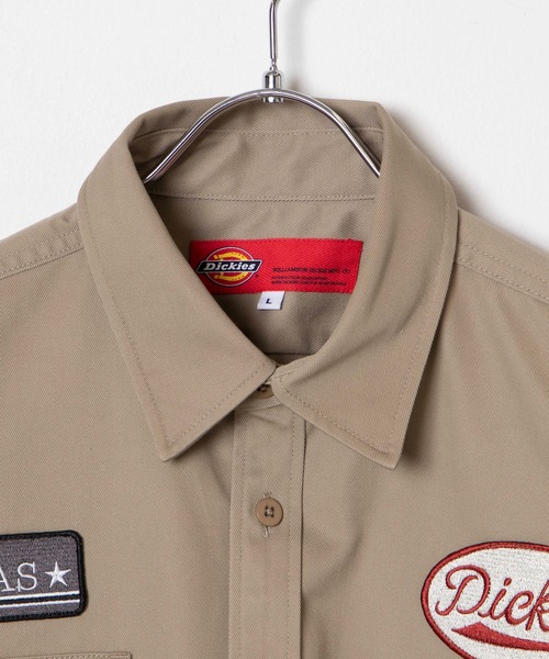 Dickies（ディッキーズ）の「∴WEGO/別注 Dickiesビックシルエット5分袖ワークシャツ（シャツ/ブラウス・メンズ・ダークグリーン/ベージュ/ワイン・MEDIUM/LARGE）」の18枚目の写真