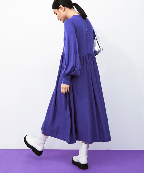 ギャザーフレアニットワンピース ワンピース Adam Et Rope アダムエロペ のファッション通販 Zozotown