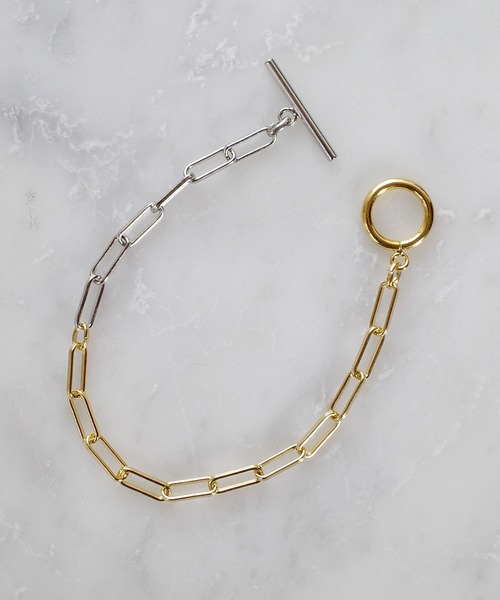 SIGNAL(シグナル)の「【SIGNAL/シグナル】 Square Chain Bracelet / スクエアチェーンブレスレット(ブレスレット・レディース・シルバー×ゴールド/シルバー/ゴールド・16.5cm)」の11枚目の写真