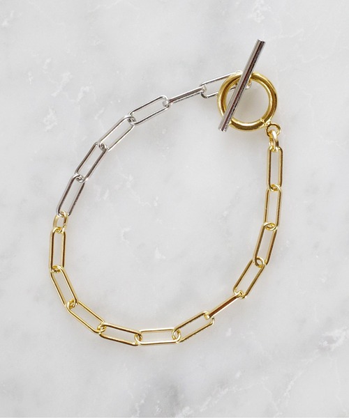 SIGNAL(シグナル)の「【SIGNAL/シグナル】 Square Chain Bracelet / スクエアチェーンブレスレット(ブレスレット・レディース・シルバー×ゴールド/シルバー/ゴールド・16.5cm)」の14枚目の写真