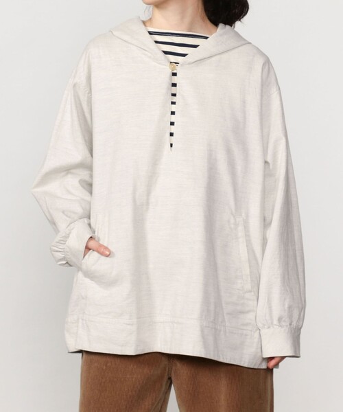 ORCIVAL（オーシバル）の「ORCIVAL | フーデッドプルオーバーシャツ WOMEN（シャツ/ブラウス・レディース・ネイビー/オートミール・1）」の10枚目の写真