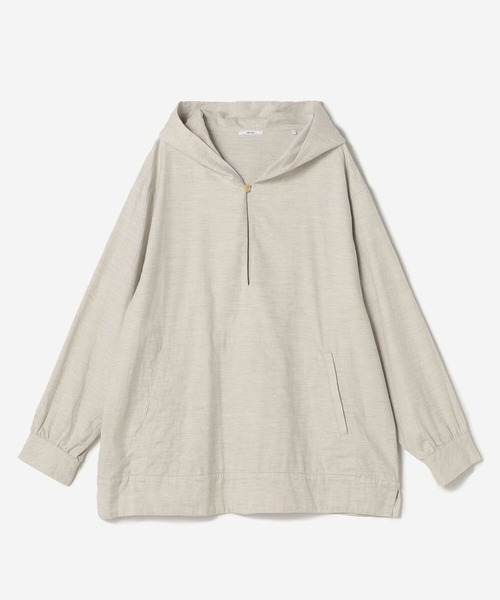 ORCIVAL（オーシバル）の「ORCIVAL | フーデッドプルオーバーシャツ WOMEN（シャツ/ブラウス・レディース・ネイビー/オートミール・1）」の2枚目の写真