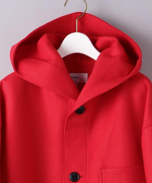 HYKE（ハイク）の「＜HYKE（ハイク）＞HOODED WORK コート ■■■★（その他アウター・レディース・レッド・1）」の3枚目の写真