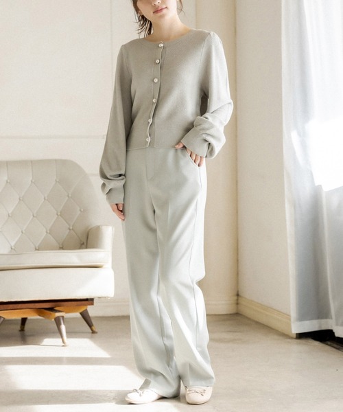 OLIVE des OLIVE（オリーブデオリーブ）の「パールボタンクルーネックカーディガン（カーディガン/ボレロ・レディース・グレー/ライトブラウン/ミント・FREE）」の17枚目の写真