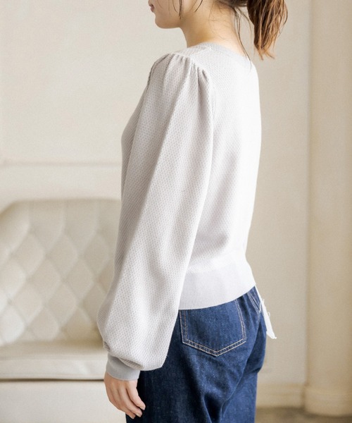 OLIVE des OLIVE（オリーブデオリーブ）の「パールボタンクルーネックカーディガン（カーディガン/ボレロ・レディース・グレー/ライトブラウン/ミント・FREE）」の13枚目の写真