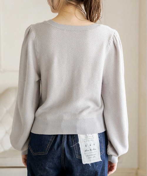 OLIVE des OLIVE（オリーブデオリーブ）の「パールボタンクルーネックカーディガン（カーディガン/ボレロ・レディース・グレー/ライトブラウン/ミント・FREE）」の15枚目の写真