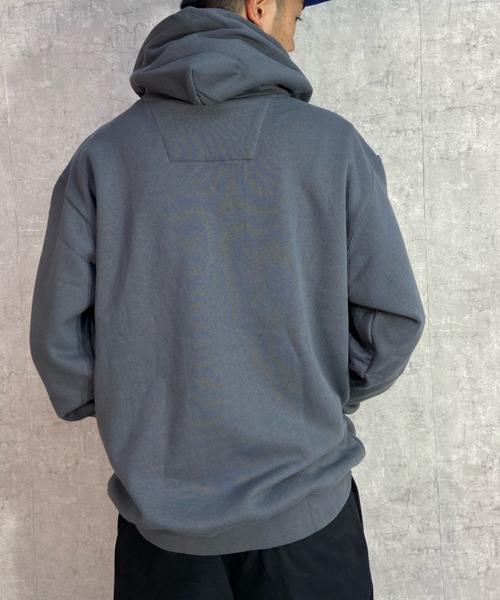 Dickies(ディッキーズ)の「【ムラサキスポーツ別注】Dickies/ディッキーズ ワンポイントロゴ ヘビーウエイトパーカー/裏起毛 ルーズシルエット プルオーバーフーディ 14893400(パーカー・メンズ・ブラック/グレー/グリーン・M/L/XL)」の10枚目の写真