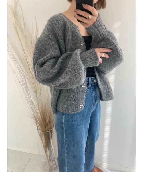 Edit Sheen（エディットシーン）の「ボリュームニットカーデ（カーディガン/ボレロ・レディース・ベージュ/スモークピンク/モカ/グレー/ブルー・MEDIUM）」の12枚目の写真