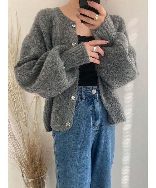 Edit Sheen（エディットシーン）の「ボリュームニットカーデ（カーディガン/ボレロ・レディース・ベージュ/スモークピンク/モカ/グレー/ブルー・MEDIUM）」の13枚目の写真