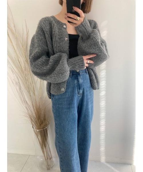 Edit Sheen（エディットシーン）の「ボリュームニットカーデ（カーディガン/ボレロ・レディース・ベージュ/スモークピンク/モカ/グレー/ブルー・MEDIUM）」の14枚目の写真