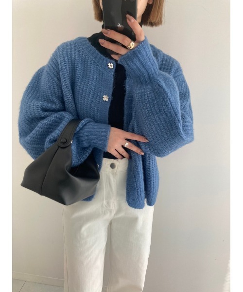 Edit Sheen（エディットシーン）の「ボリュームニットカーデ（カーディガン/ボレロ・レディース・ベージュ/スモークピンク/モカ/グレー/ブルー・MEDIUM）」の17枚目の写真