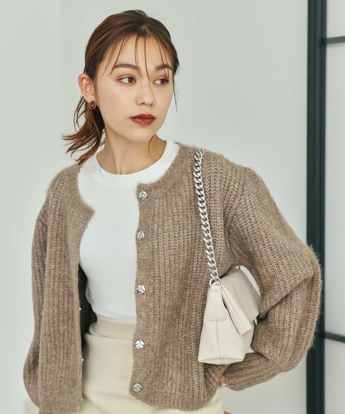 Edit Sheen（エディットシーン）の「ボリュームニットカーデ（カーディガン/ボレロ・レディース・ベージュ/スモークピンク/モカ/グレー/ブルー・MEDIUM）」の19枚目の写真