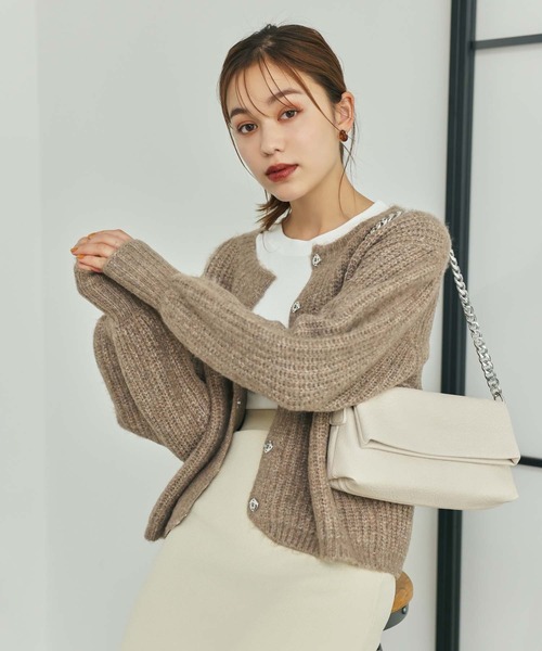 Edit Sheen（エディットシーン）の「ボリュームニットカーデ（カーディガン/ボレロ・レディース・ベージュ/スモークピンク/モカ/グレー/ブルー・MEDIUM）」の22枚目の写真