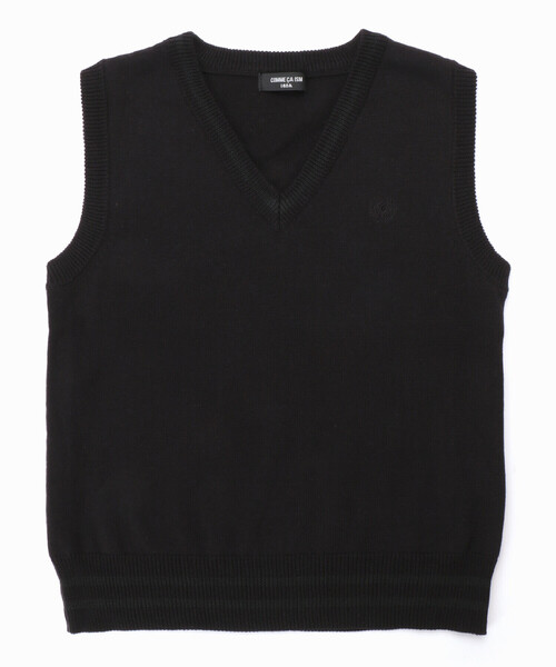 COMME CA ISM(コムサイズム)の「NEW ベーシックニットベスト(140-160cm)(ニット/セーター・キッズ・ブラック/ネイビー・140cm/150cm/160cm)」の2枚目の写真